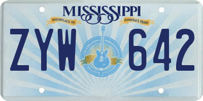 MS license plate ZYW642