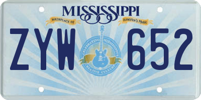 MS license plate ZYW652