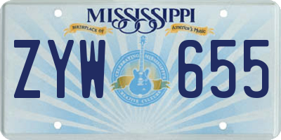 MS license plate ZYW655
