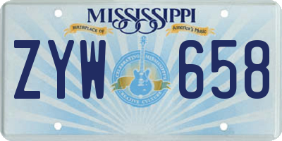 MS license plate ZYW658