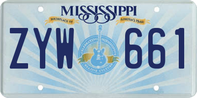 MS license plate ZYW661