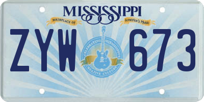 MS license plate ZYW673
