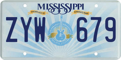 MS license plate ZYW679