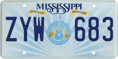 MS license plate ZYW683