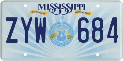 MS license plate ZYW684