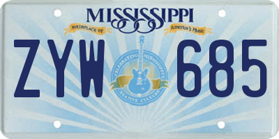 MS license plate ZYW685