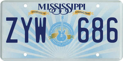 MS license plate ZYW686