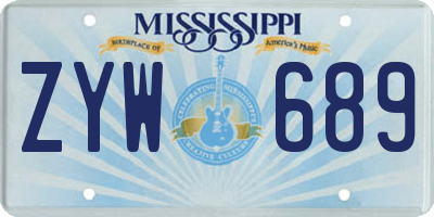 MS license plate ZYW689