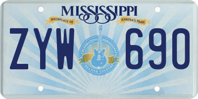 MS license plate ZYW690