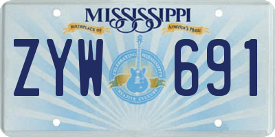 MS license plate ZYW691