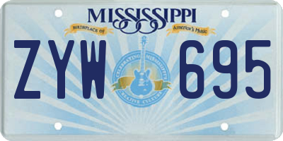 MS license plate ZYW695