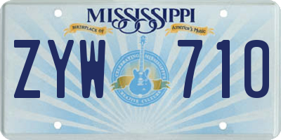 MS license plate ZYW710