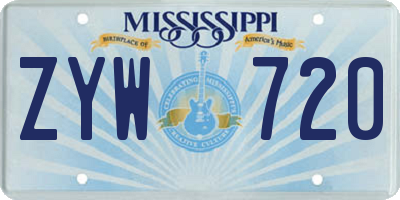 MS license plate ZYW720
