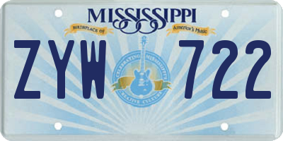 MS license plate ZYW722
