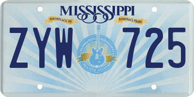 MS license plate ZYW725