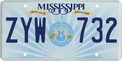 MS license plate ZYW732
