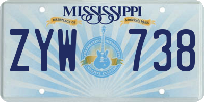 MS license plate ZYW738