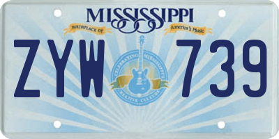 MS license plate ZYW739