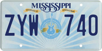 MS license plate ZYW740