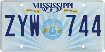 MS license plate ZYW744