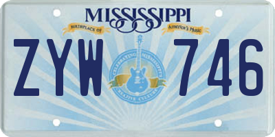 MS license plate ZYW746
