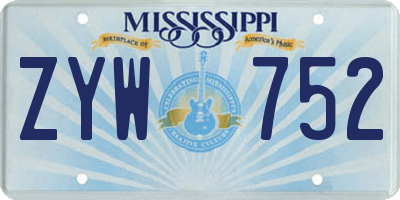 MS license plate ZYW752