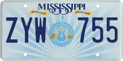 MS license plate ZYW755