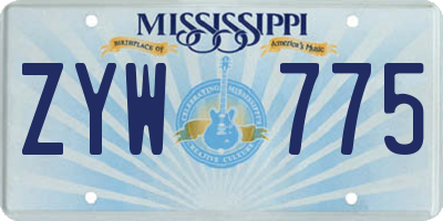 MS license plate ZYW775