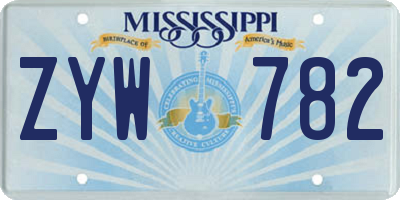 MS license plate ZYW782