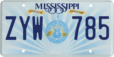 MS license plate ZYW785