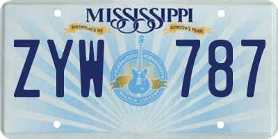 MS license plate ZYW787