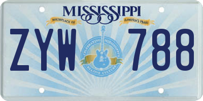 MS license plate ZYW788