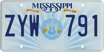 MS license plate ZYW791