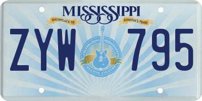 MS license plate ZYW795