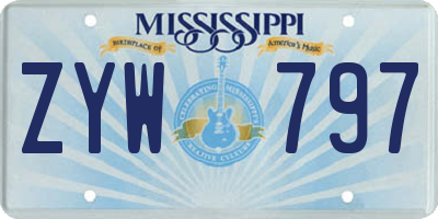 MS license plate ZYW797