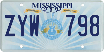 MS license plate ZYW798