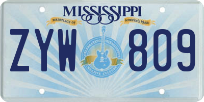 MS license plate ZYW809