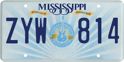 MS license plate ZYW814