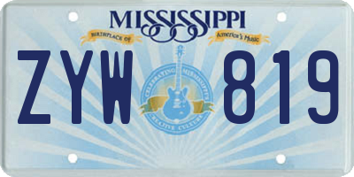 MS license plate ZYW819