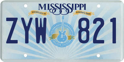 MS license plate ZYW821