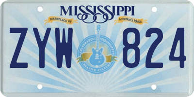 MS license plate ZYW824