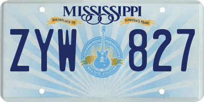 MS license plate ZYW827