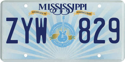 MS license plate ZYW829