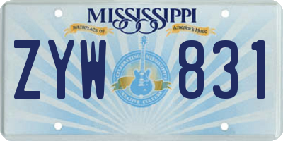 MS license plate ZYW831