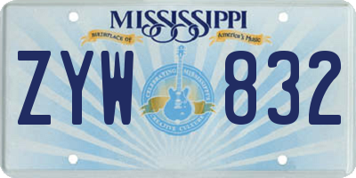 MS license plate ZYW832
