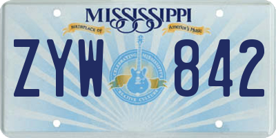 MS license plate ZYW842