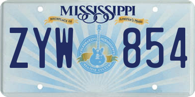 MS license plate ZYW854