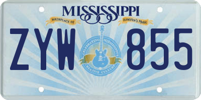 MS license plate ZYW855