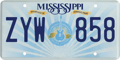 MS license plate ZYW858