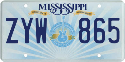 MS license plate ZYW865